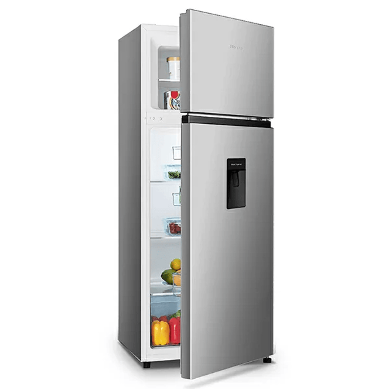 Hisense RT419 419L Double Door Frost-Free Refrigerator with Water Dispenser - Silver, Energy-Efficient Top Mount Fridge