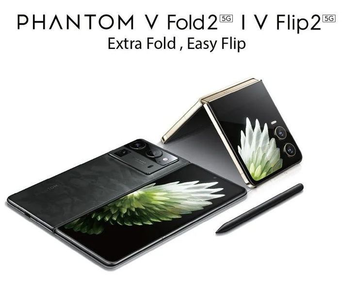 Tecno Phantom V Flip2 AE11  5G Smartphone 256GB ROM 8GB RAM 4000mAh Battery Foldable AMOLED - Black