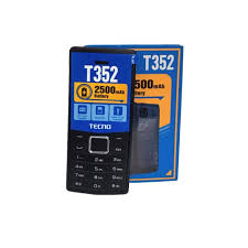 Tecno T352 phone with 4MB RAM battery capacity of 2500 mah and fm loudspeaker.