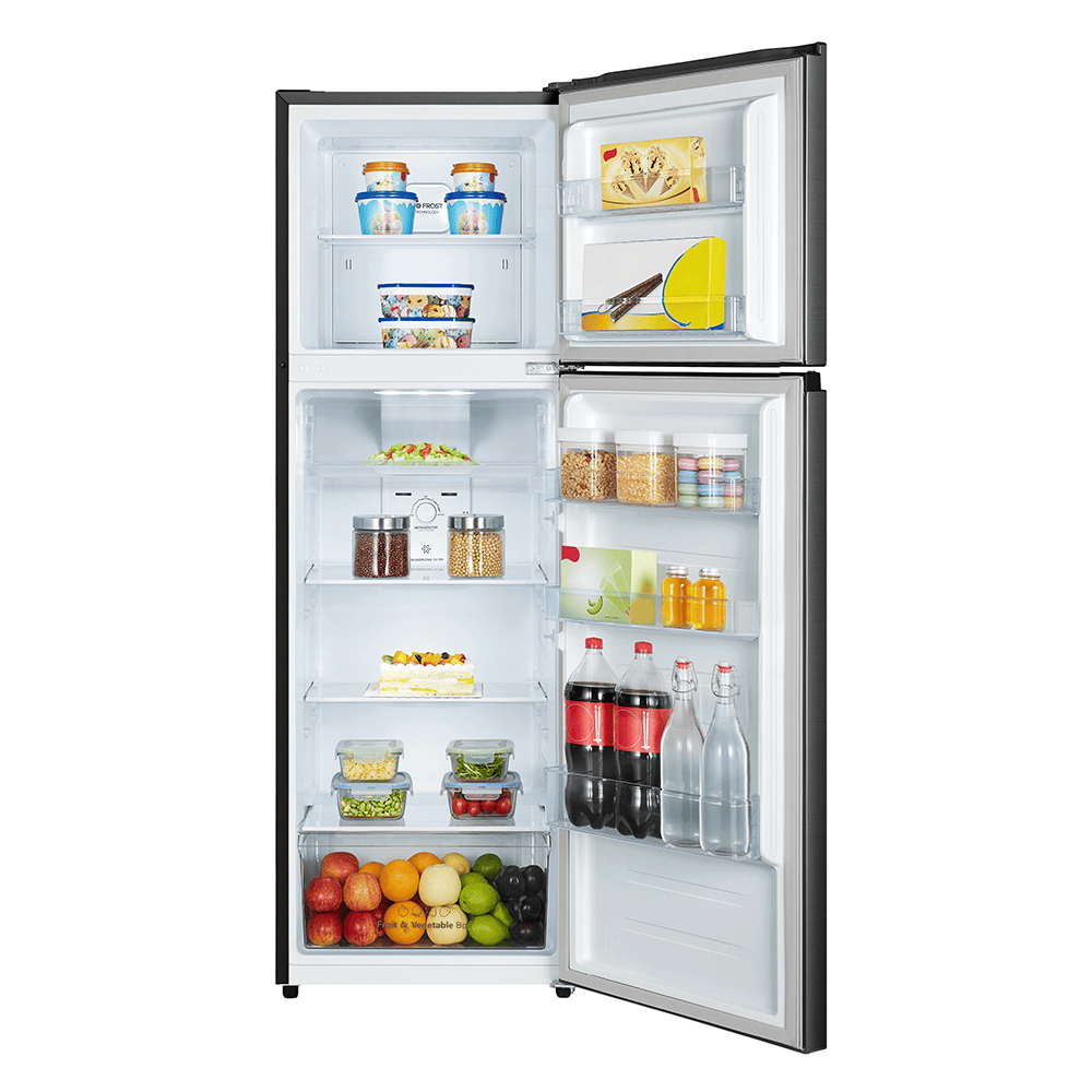 Hisense RT328 328L Double Door Frost-Free Refrigerator - Silver, Energy-Efficient Top Mount Fridge with LED Lighting