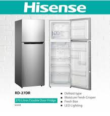 Hisense RD27 222L Double Door Refrigerator with Water Dispenser - Silver, Energy-Efficient Fridge