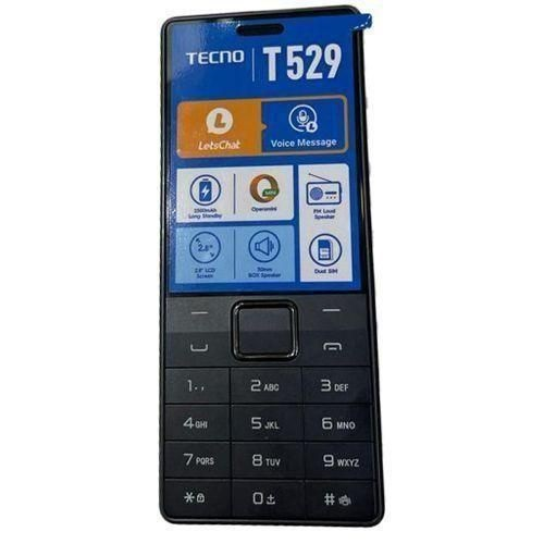 Tecno T529 Flip Phone Dual SIM Wireless FM Bluetooth - Black