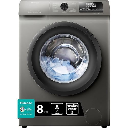 Hisense 8kg Front Loader Washing Machine WFQP8014EVMT - Steam Wash, Inverter Motor, Titanium Grey
