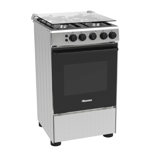 Hisense 50cm Full Gas Cooker HFG50111X - 4 Burners, Gas Oven, Stainless Steel