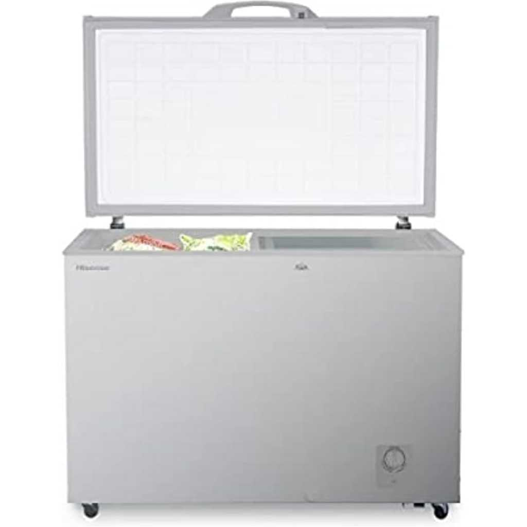 Hisense FC400SH 306L Chest Freezer - Silver, Energy-Efficient Deep Freezer with Fast Freeze and Fridge Guard