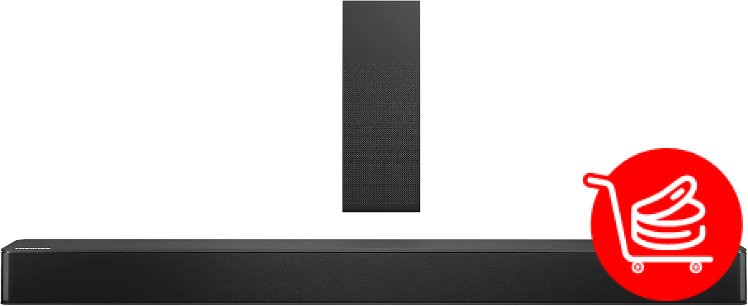 Hisense HS2100 2.1 Channel 240W Soundbar with Wireless Subwoofer, Bluetooth 5.3, HDMI ARC, and 6 EQ Modes - Black